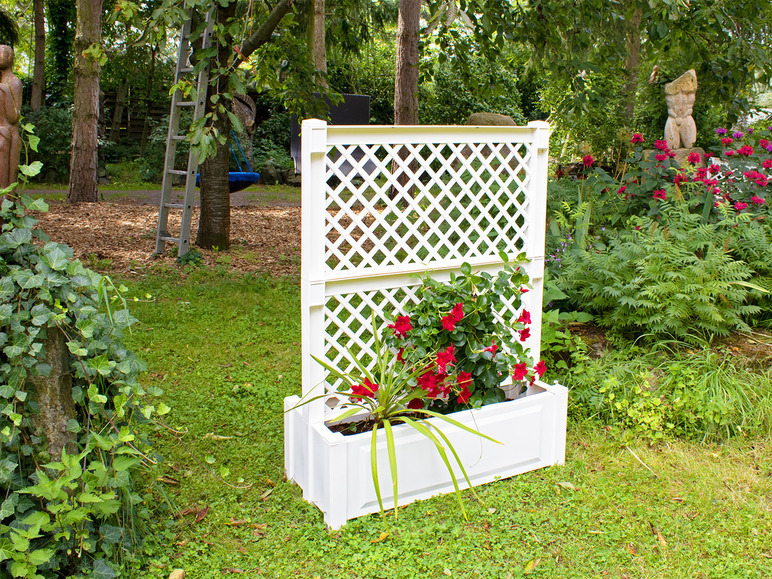KHW bloembak met centraal trellis, L 100 cm, 110 liter, kunststof