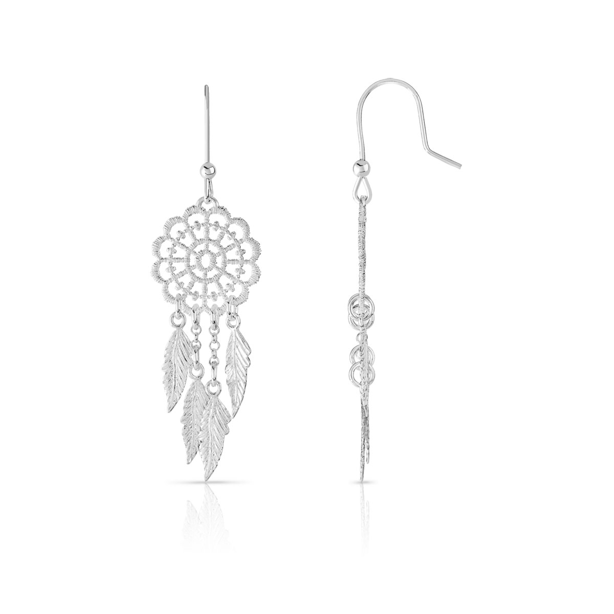 Boucles d'oreilles argent 925 pendants attrape-rêve