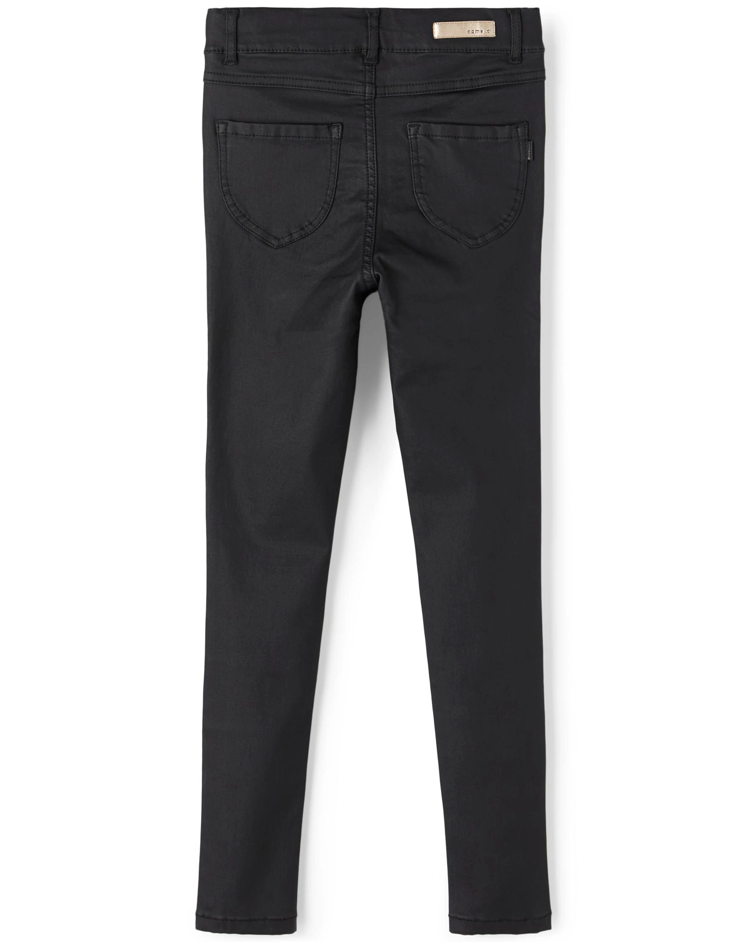 Kunstleder-Hose NKFPOLLY DNMCOATED 7545 Skinny Fit in black denim