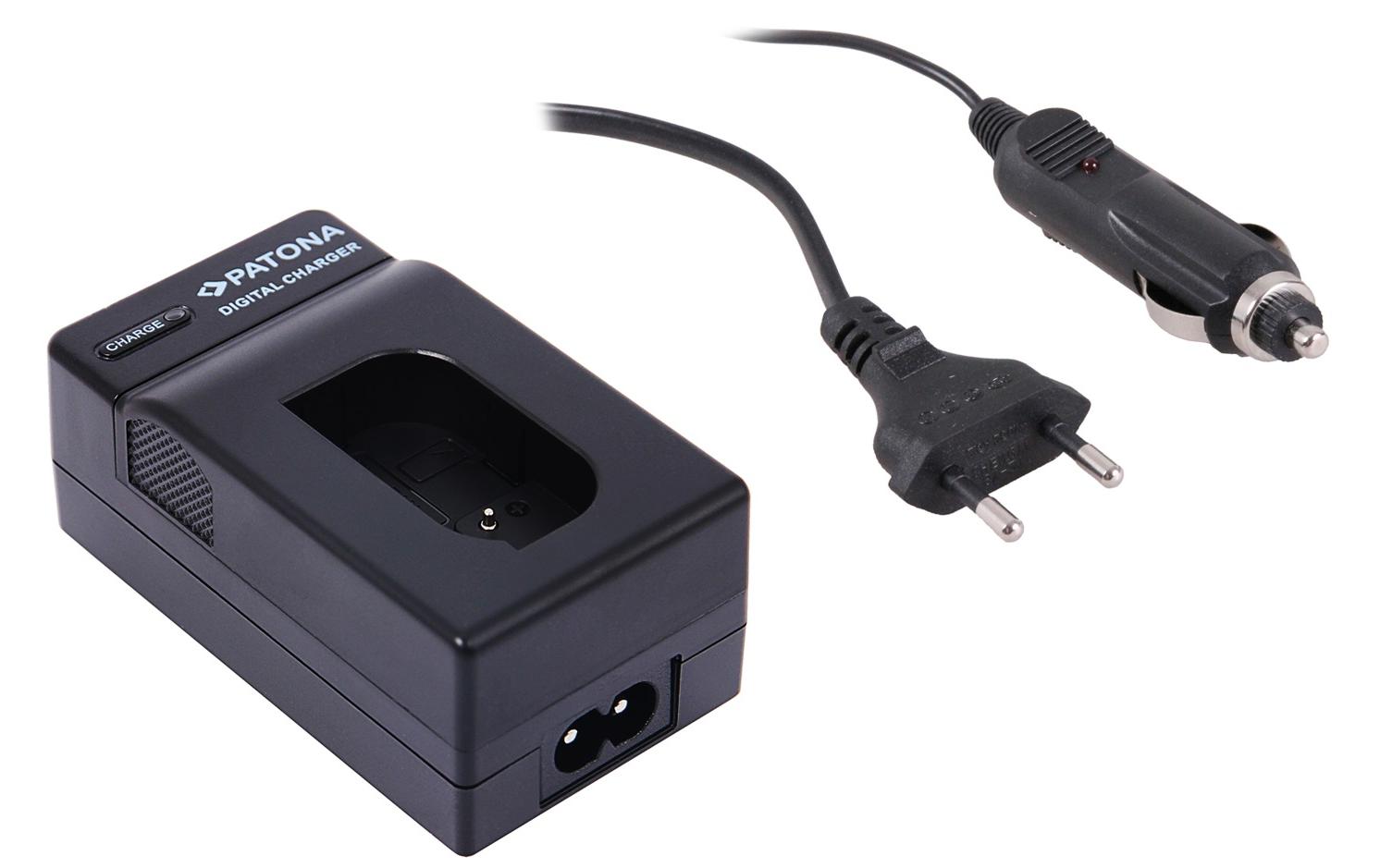 Ladegerät 2in1 – Panasonic DMW-BLK22Akku-Ladegerät mit Strom- und 12-V-Stecker