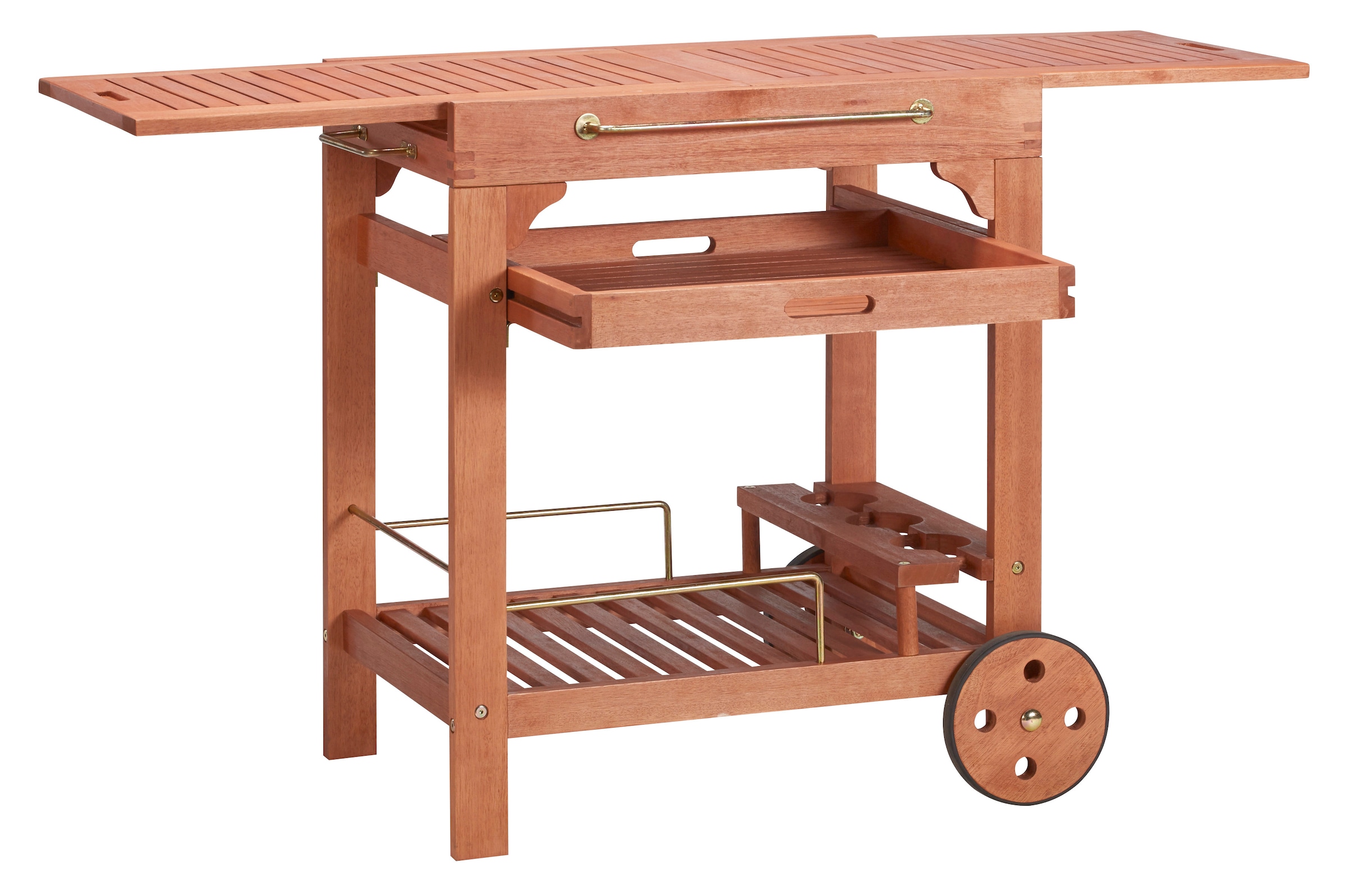 MERXX Servierwagen »Multifunktion« Eukalyptusholz, 70-140x50 cm, ausziehbar