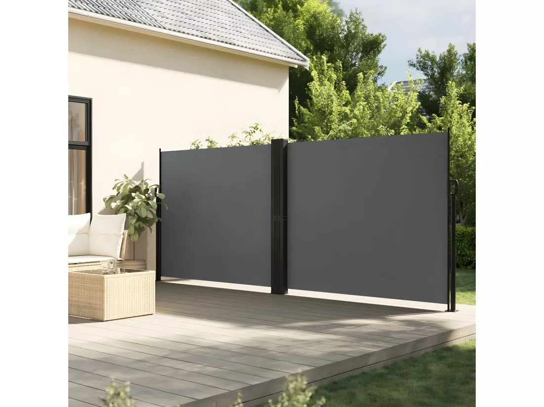 Auvent latéral rétractable anthracite 180x1000 cm