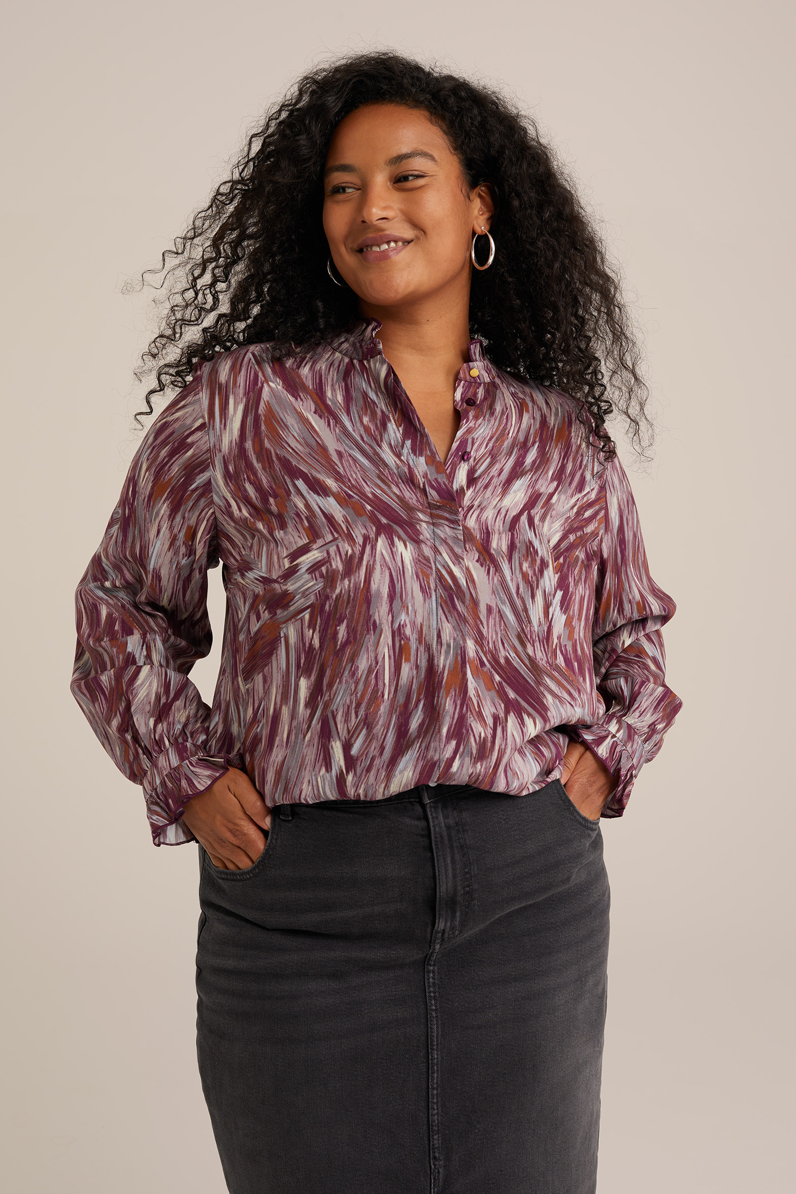 blouse met dessin - Curve WE Fashion Multikleur
