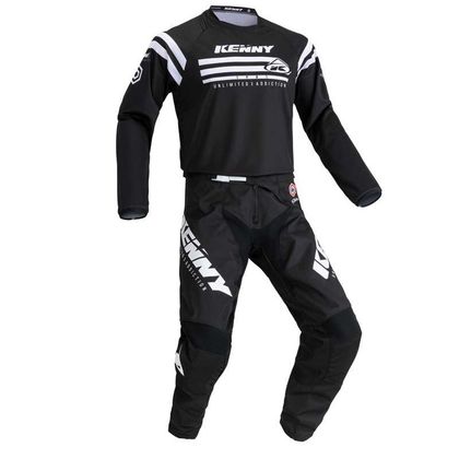 Maillot cross Kenny TRACK KID - RAW - BLACK - Noir / Blanc