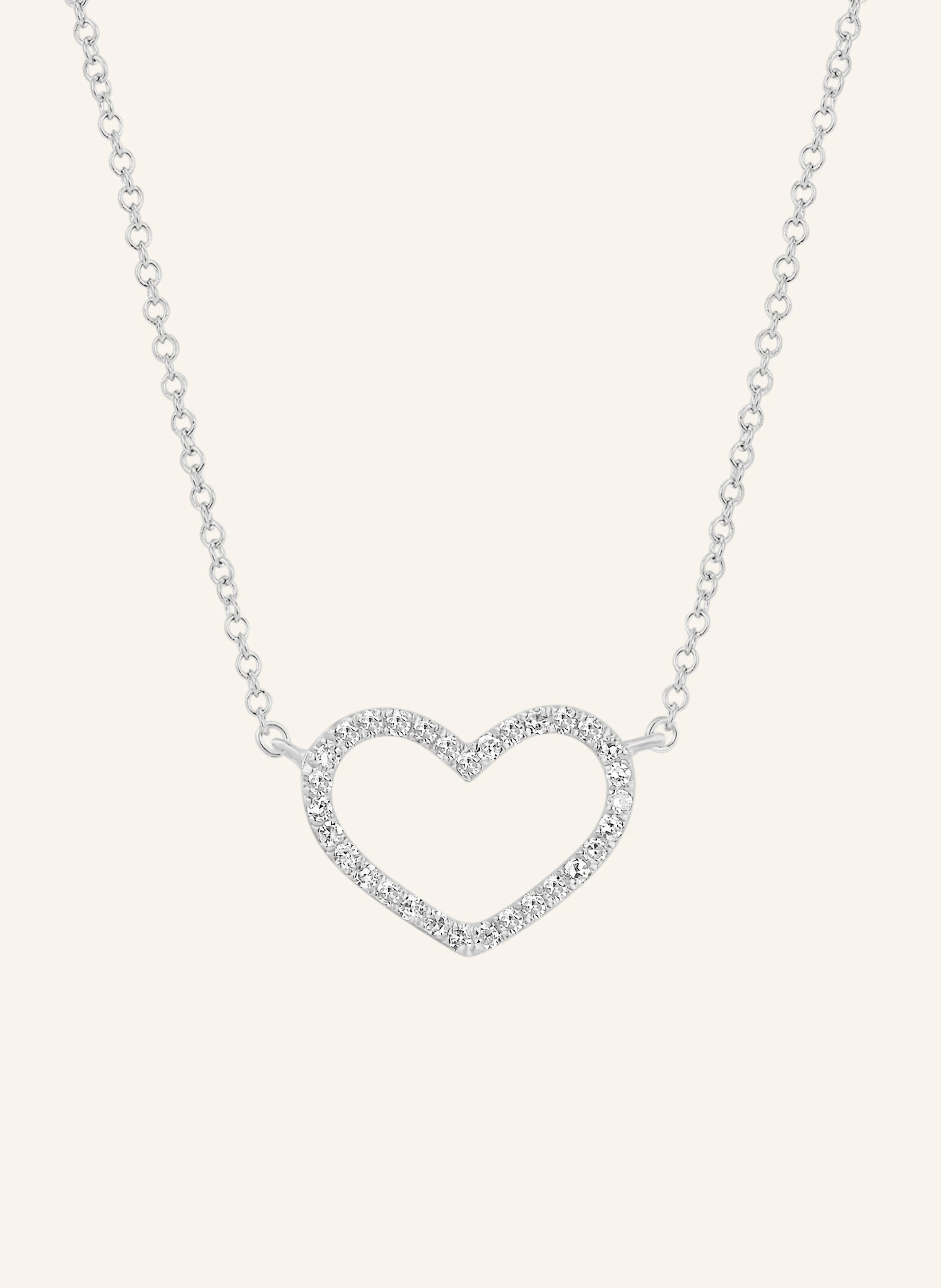 Leaf Halskette HEART aus 18 Karat Weißgold mit Diamanten