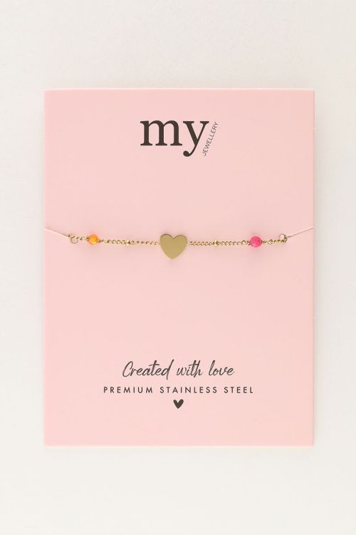 Armbandje met hartje en kralen
