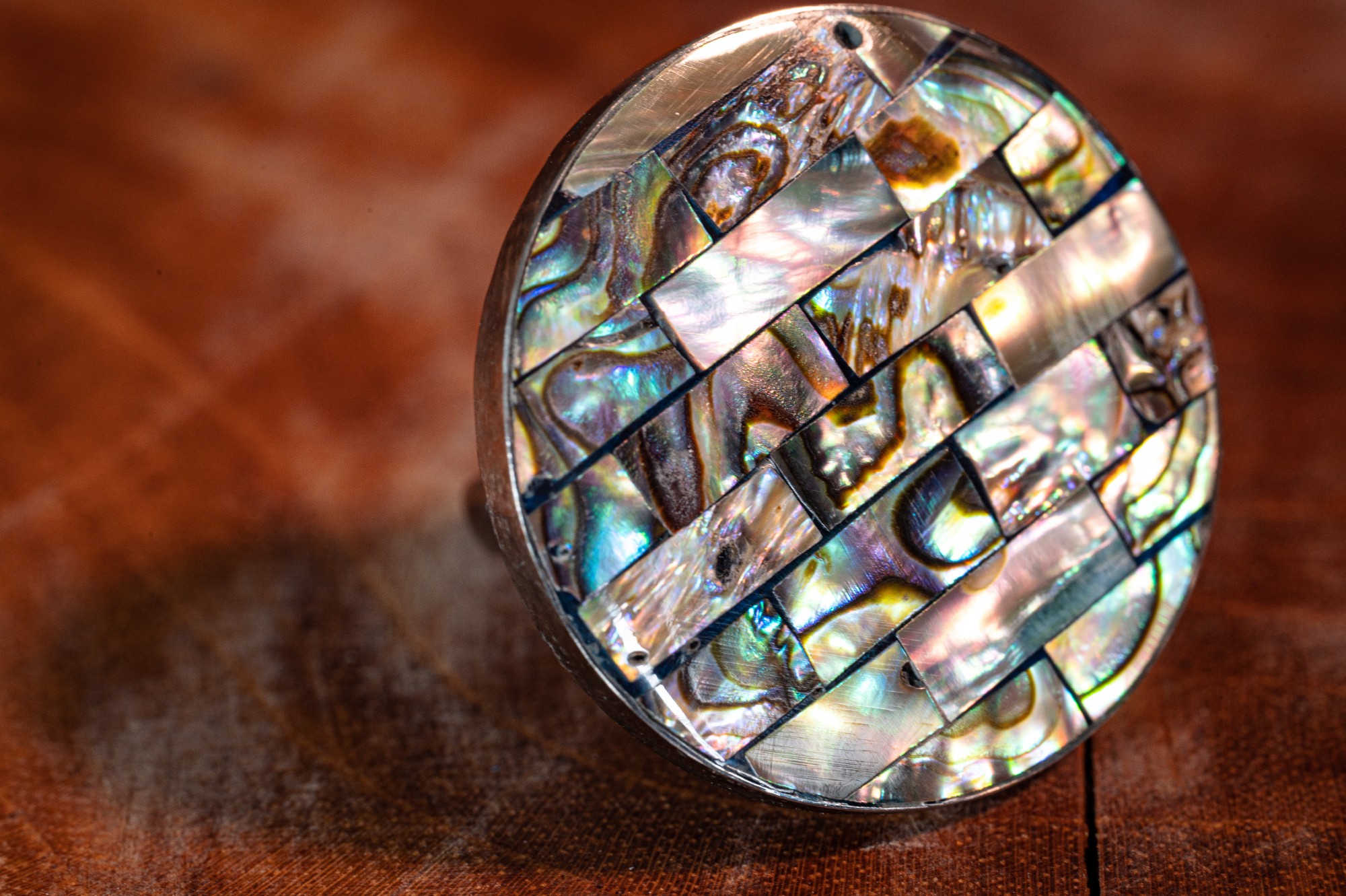 Ring mit Perlmuttmosaik, multicolor, Ø 3 cm günstig bestellen