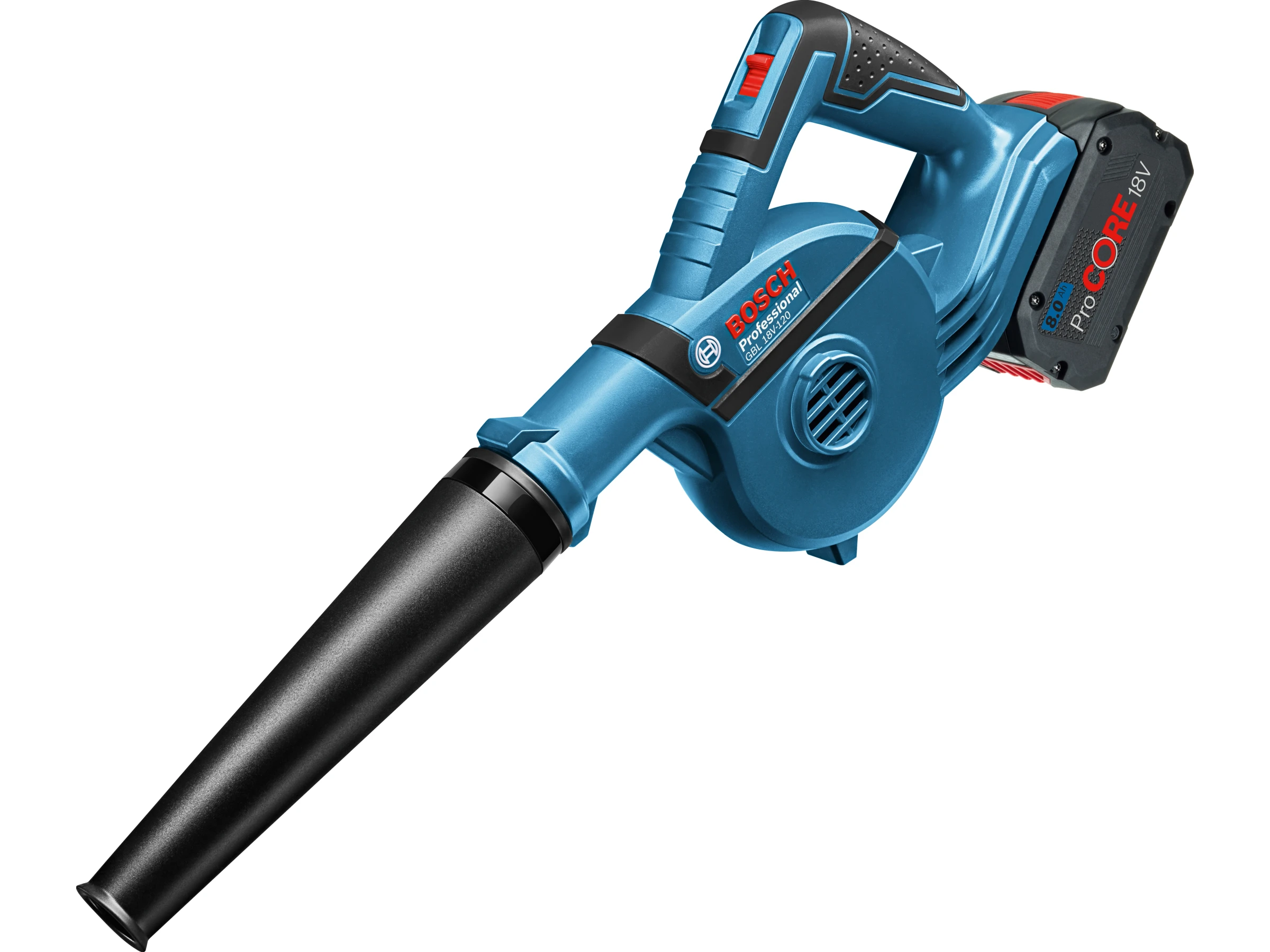 Bosch Professional Akku-Gebläse GBL 18 V-120 Solo mit Zubehör 4-teilig