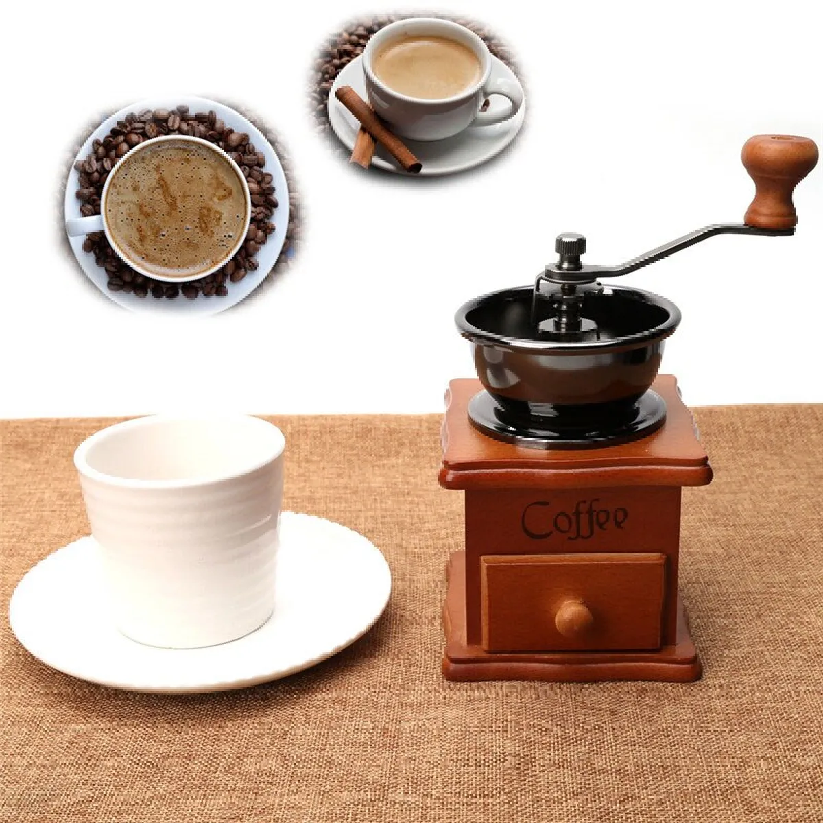 Universal Moulin à Café Rétro - Bois et Métal