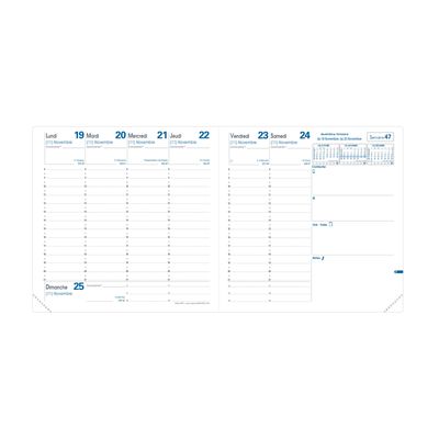 Agenda Club Executif avec répertoire - 1 semaine sur 2 pages - 16 x 16 cm - bleu marine - Quo Vadis