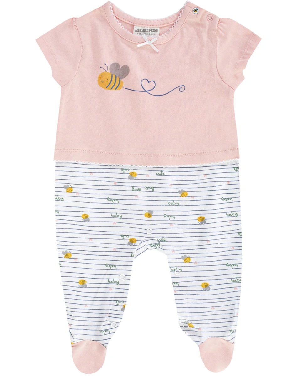 Kurzarm-Strampler BEE HAPPY in rosa