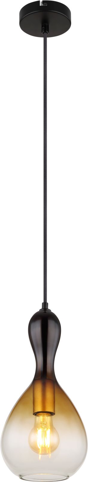 Hängeleuchte - schwarz matt - rauchfarben - goldfarben - 120 cm