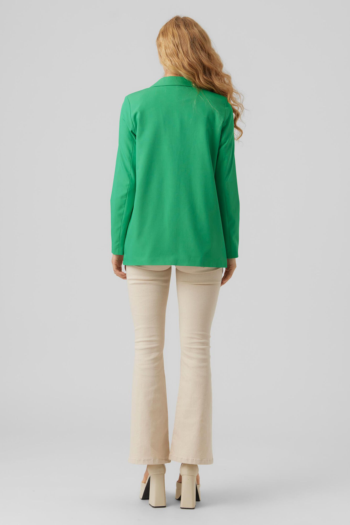 Blazer feminino clássico de corte reto - Verde