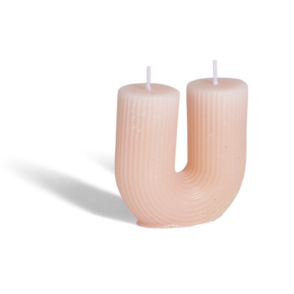 Bougie forme U 8x3,3xH7,5cm - 3 coloris