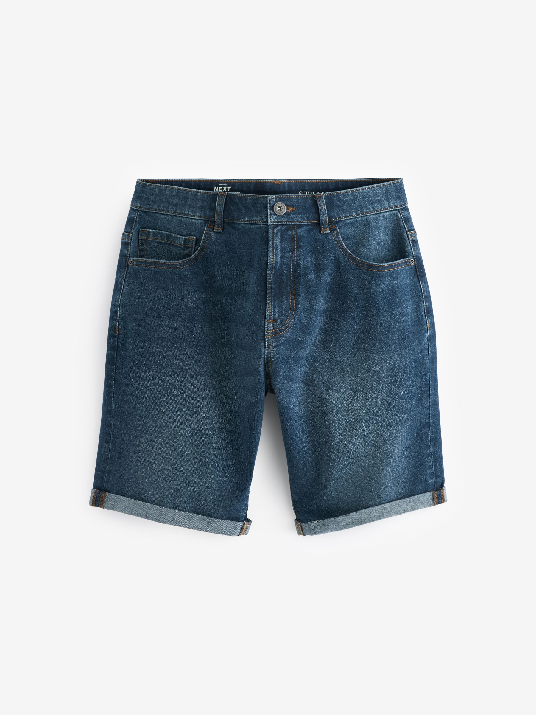 Normaal blauw - Straight fit - Stretch denim short