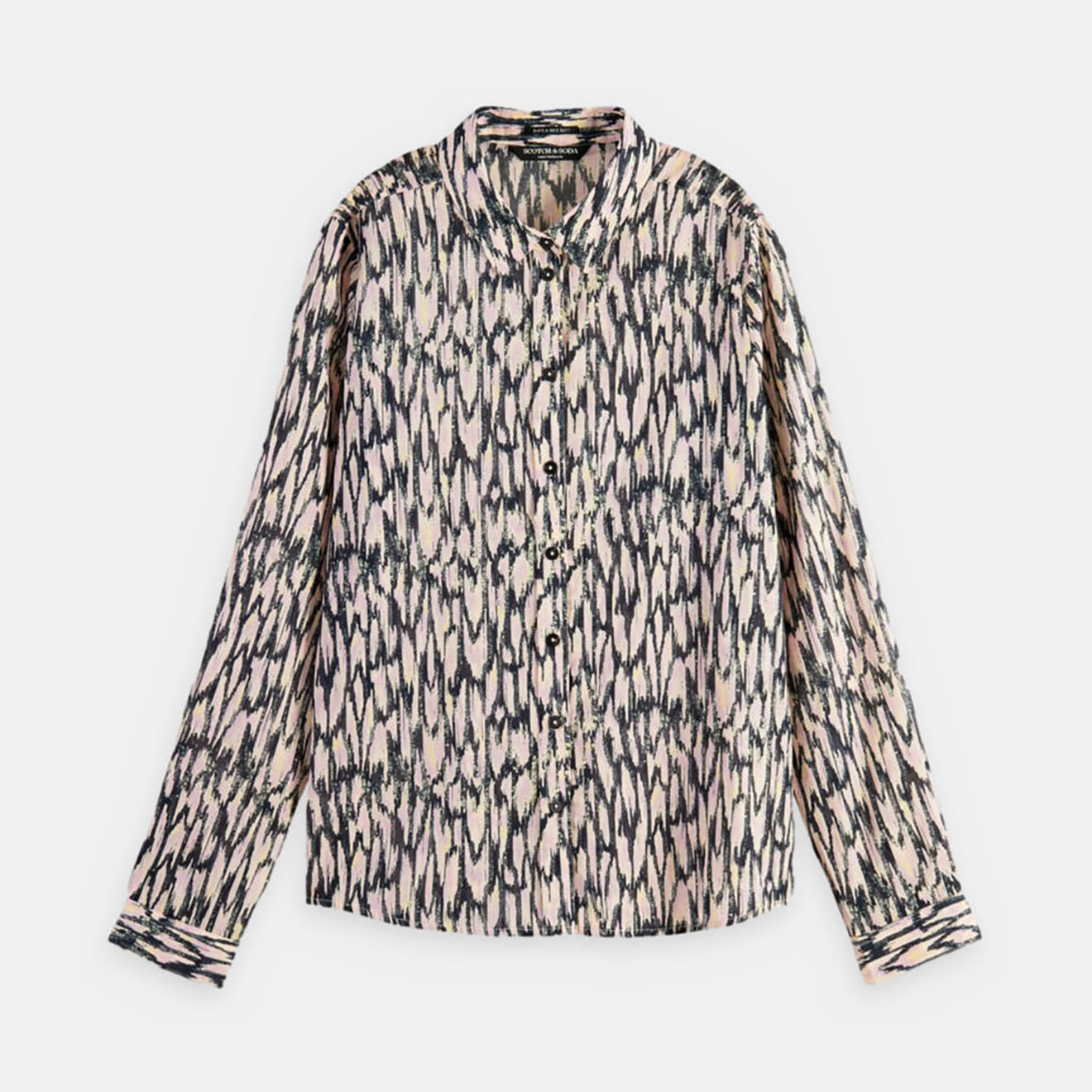 Scotch & Soda Chemise Regular Fit imprimée rose/écru/noir