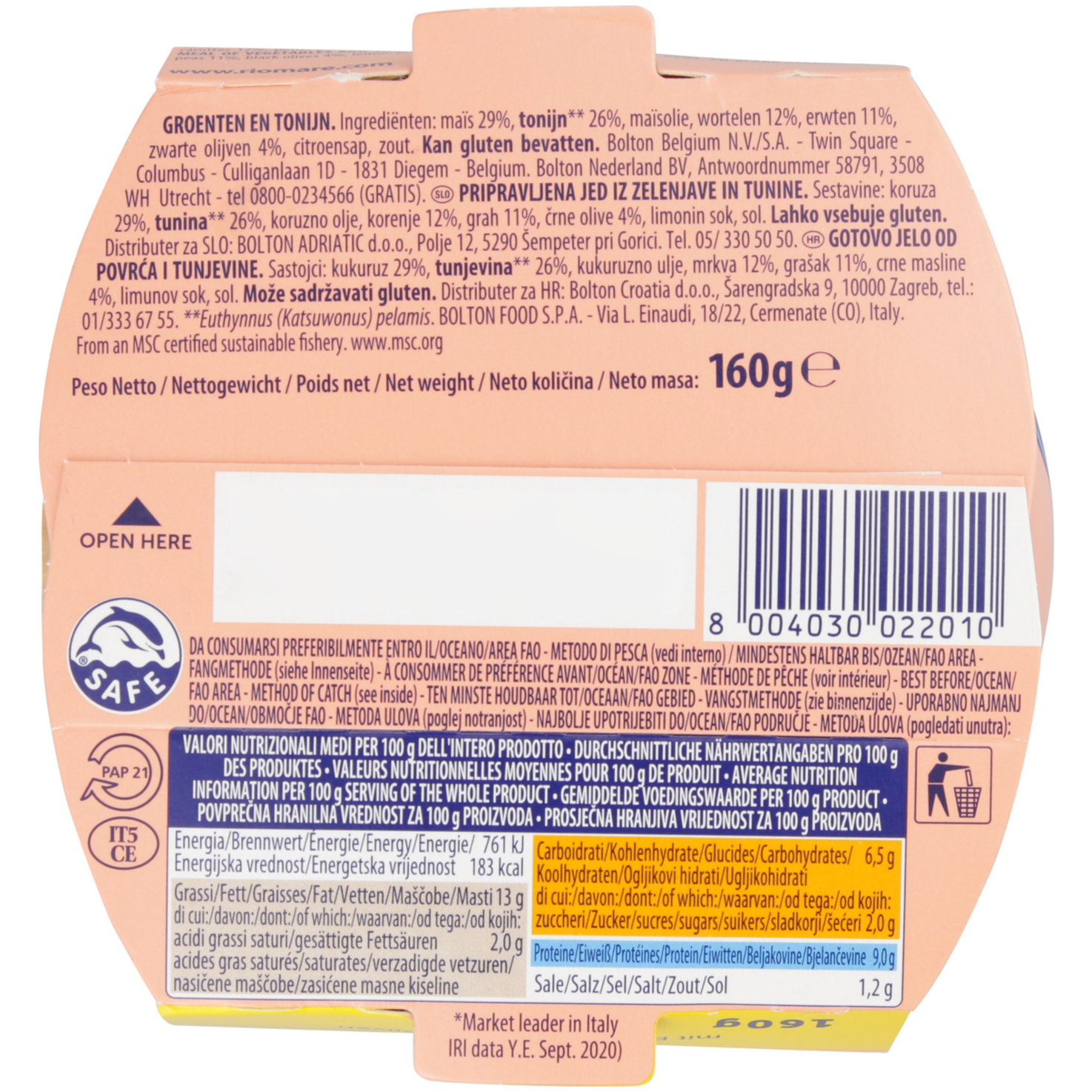 Rio Mare Mais und Thunfischsalat