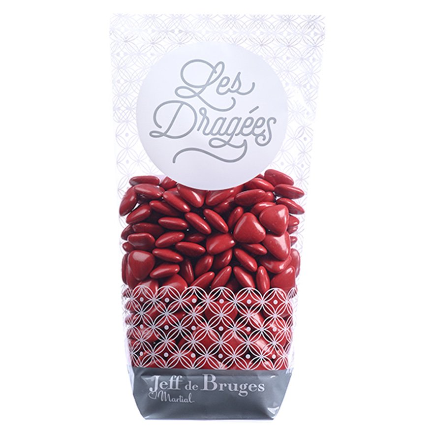 Sachet petits cœurs « pétale d’amour » chocolat au lait rouge