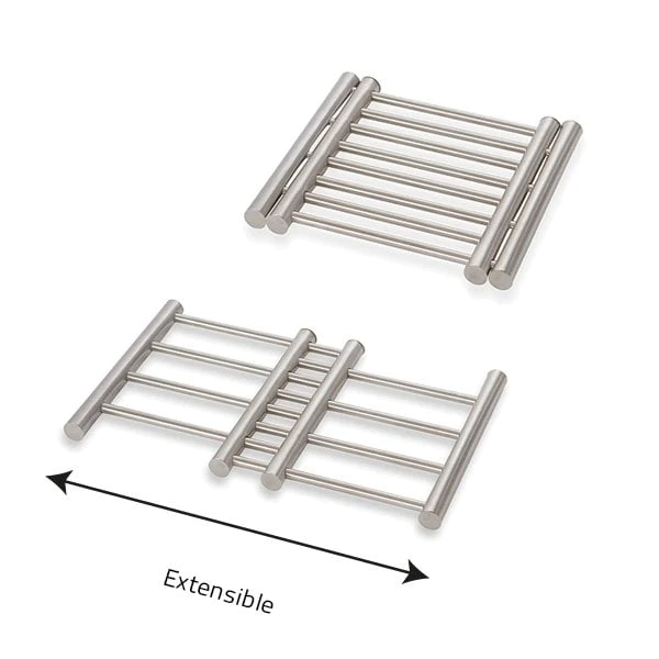 Dessous de plat extensible en inox 22,5 cm à 37 cm