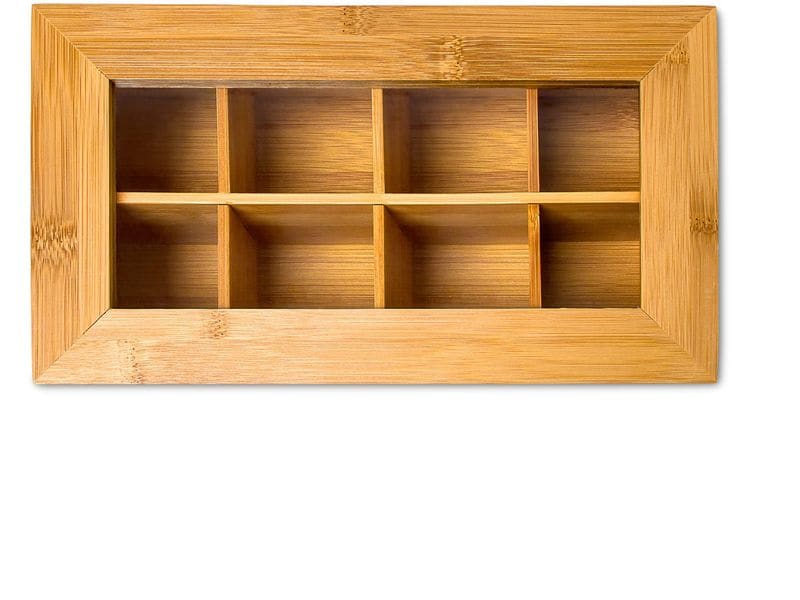relaxdays Teebeutel-Box Braun Praktischer Teebeutel-Organizer aus Bambus