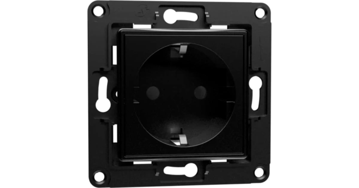 ShellyWall Socket EU wandcontactdoos  (Zwart, Inbouw)
