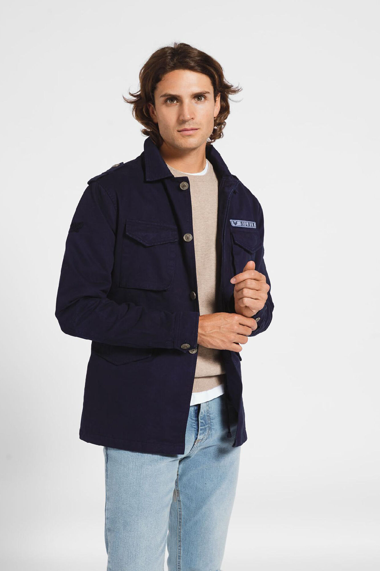 Chaqueta peça de roupa corante azul marino - Azul marino