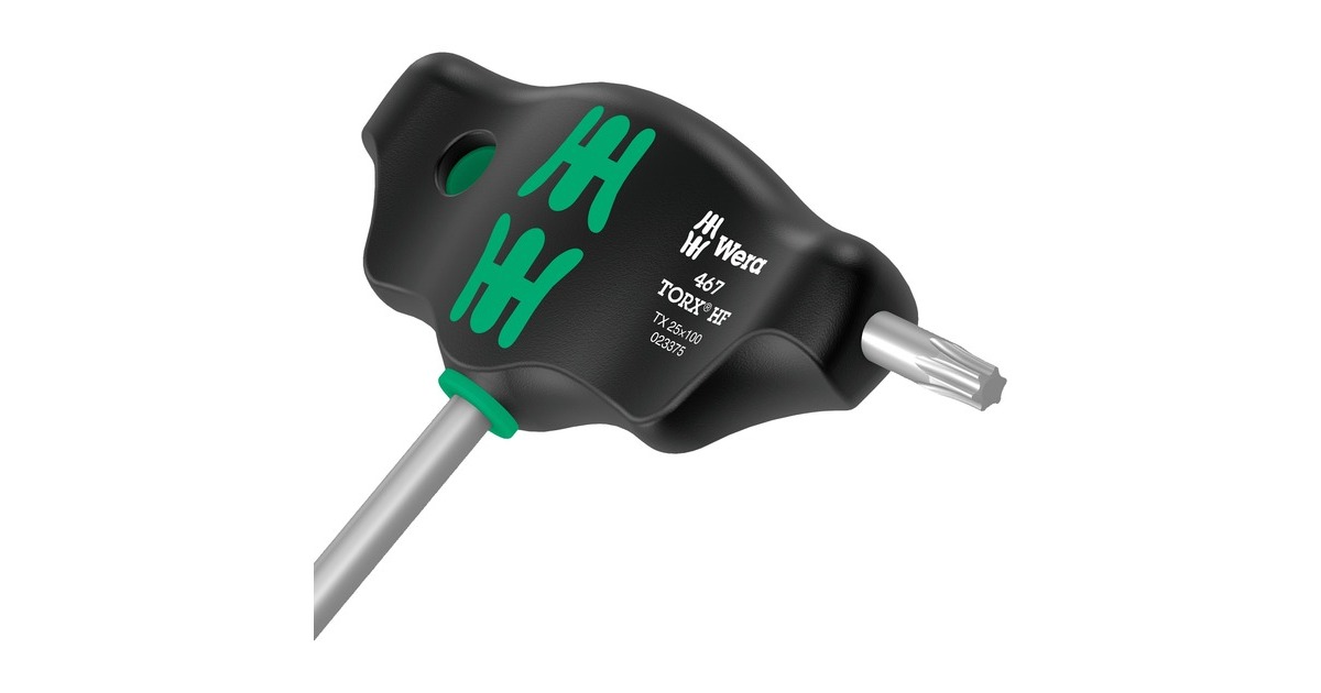 Wera467/7 TORX HF-set 1 kruiskopschroevendraaier + rek, 7 stuks  (Zwart/groen, met holdingfunctie)