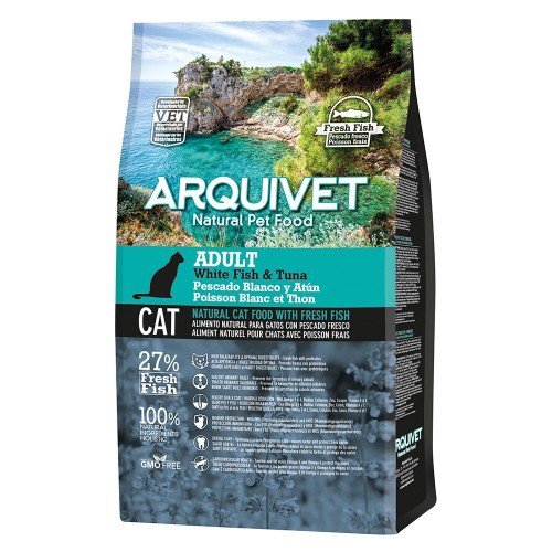 Arquivet Ração para Gatos Adultos, sabor Atum e Peixe Branco