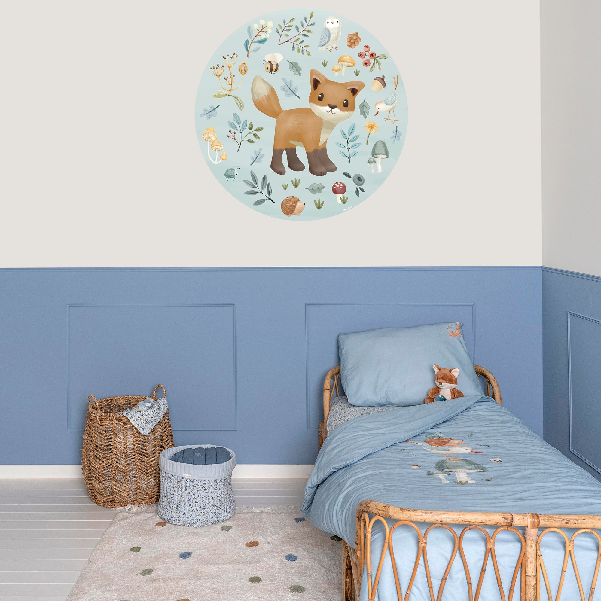 Little Dutch Forest Wonders Behangcirkel - Dieren - 1m - Blauw
