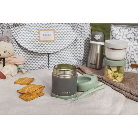 Portion inox isotherme   Mineral Grey        300 ml   de               Béaba