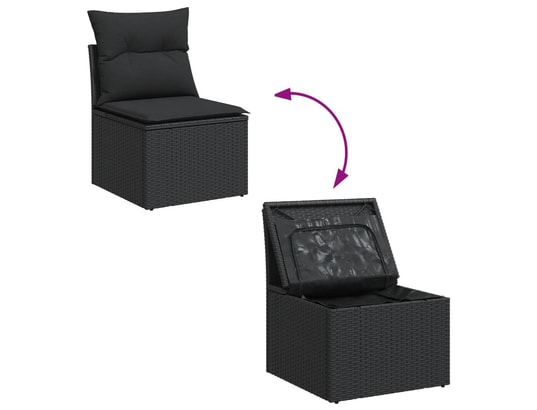 LES TENDANCES - Salon extérieur Salon de jardin-noir-14 places-62x62x69-454373
