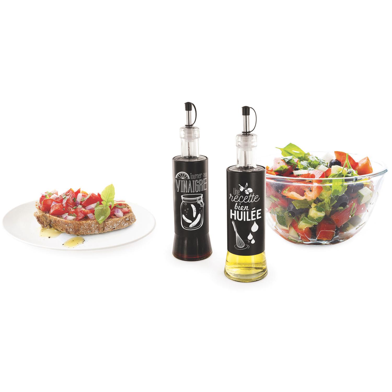 HUILE VINAIGRE VERRE ACIER 6.7X24.8CM