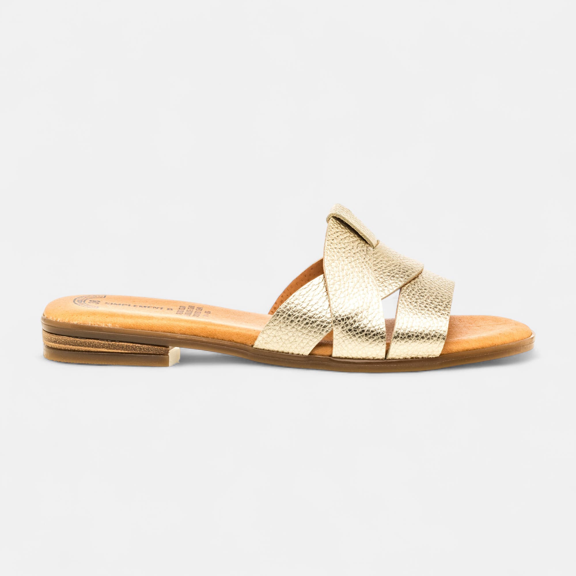 Mules Femme en cuir or