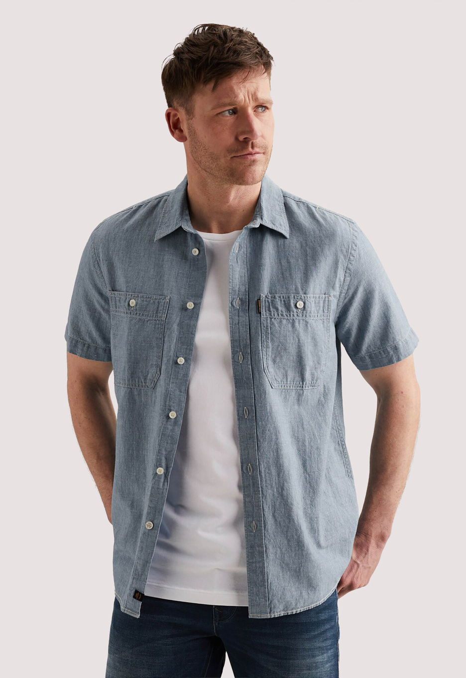 PME Legend PSIS2603271 Short Sleeve Shirt Ctn/Linen