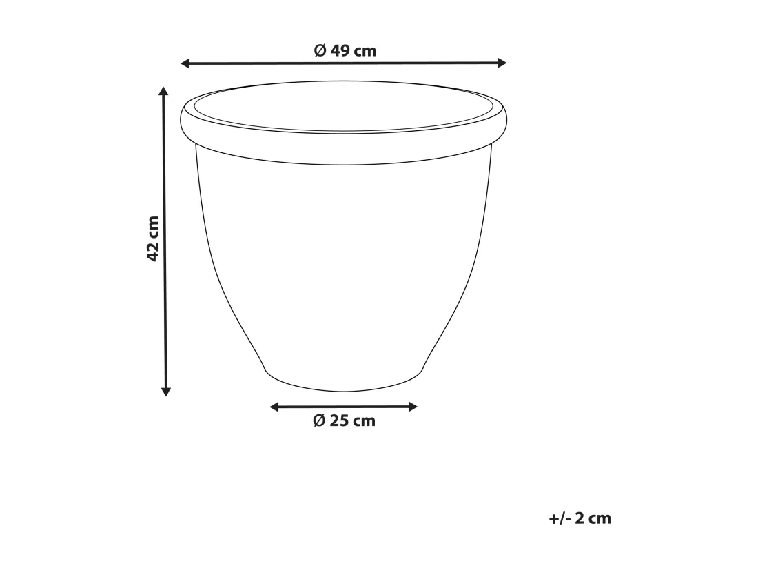 Cache-pot TESALIA Matériaux synthétiques 49 cm Gris