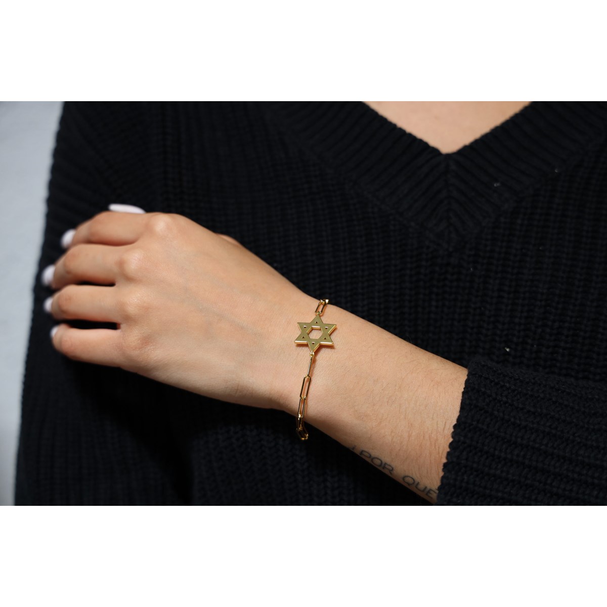 Bracelet Chaine Argent Doré étoile De David