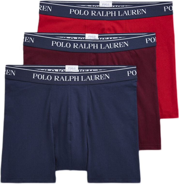 Polo Ralph Lauren Stretch Cotton Boxer Brief 3-Pack 3pk dmsn red/cr navy/rl red