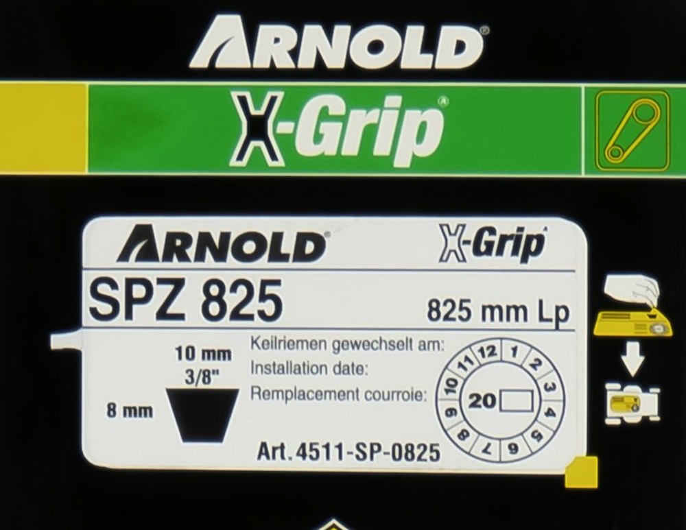 Courroie trapézoïdale x-grip v de type spz 825