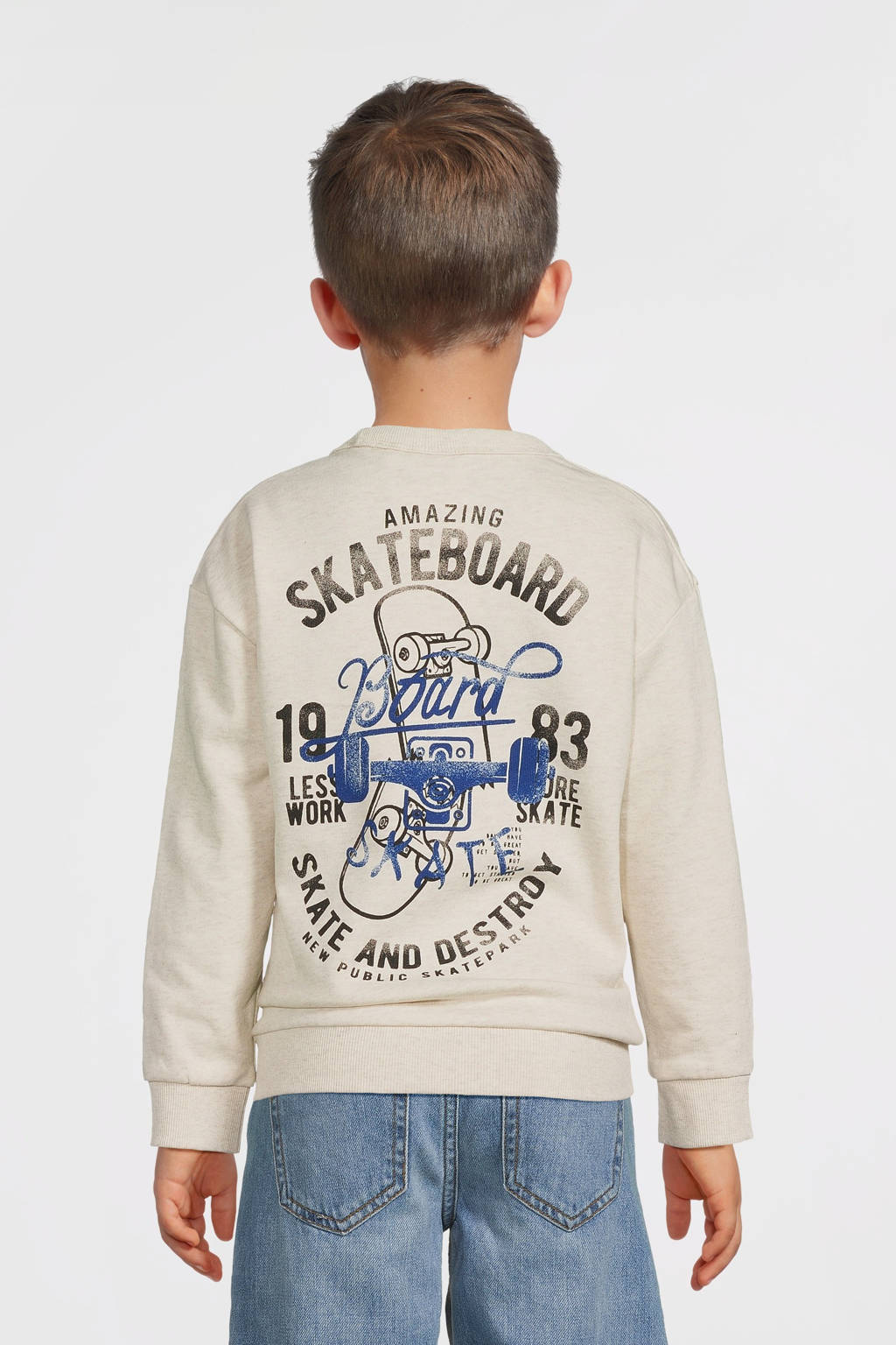 NAME IT sweater NKMRIMIA met backprint ecru