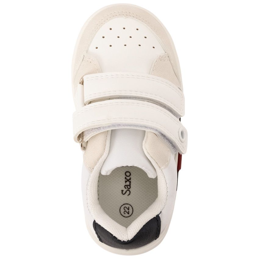 Baskets de sport en suédine à scratchs pour bébé garçon - Blanc