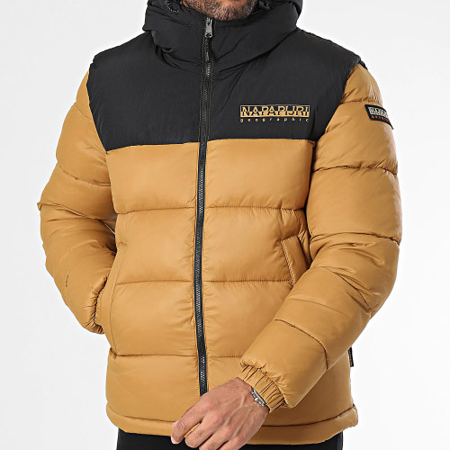 Doudoune Capuche Hornelen A4GLL Camel Noir