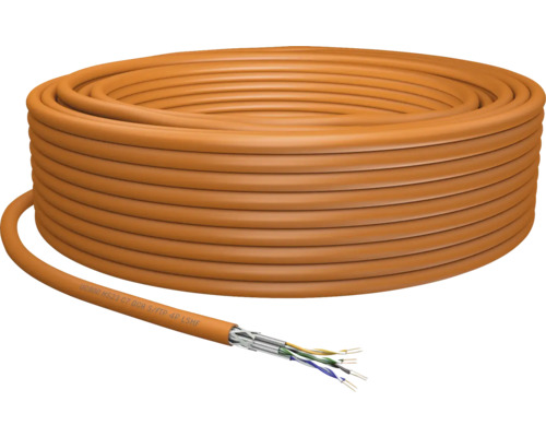 CAT 7 datakabel Simplex 100 m oranje