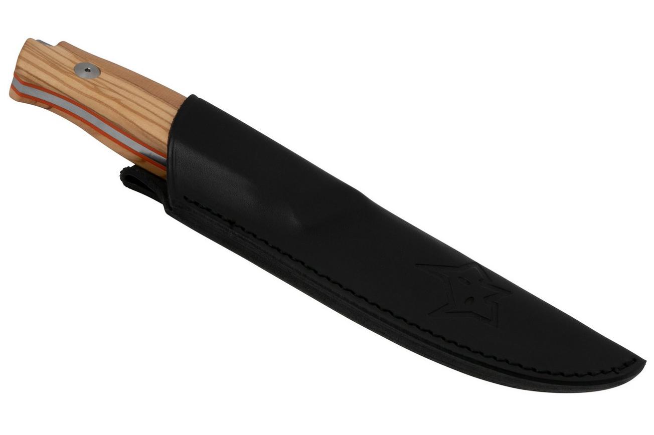 Fox Knives Rifle Ejector FX-663 OL, Olive Wood vaststaand mes, Raven Knives design