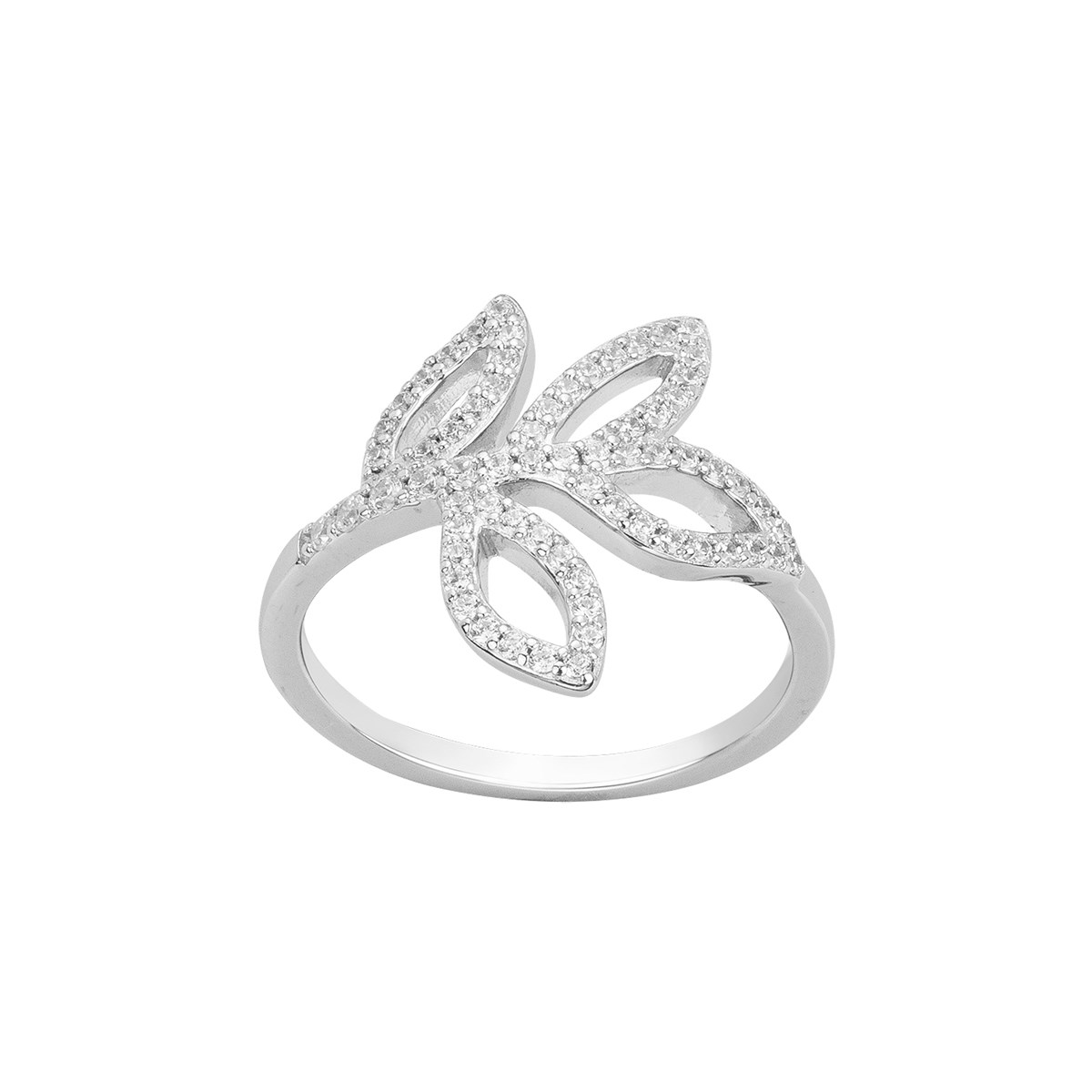 Bague en Argent avec oxyde de zirconium blanc
