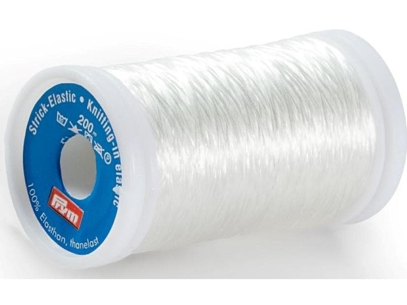Prym Elastikfaden Strick, 200 m, Transparent Verstärkung von Ärmel- und Taillenbündchen oder kompletten Strick- und Häkelwaren