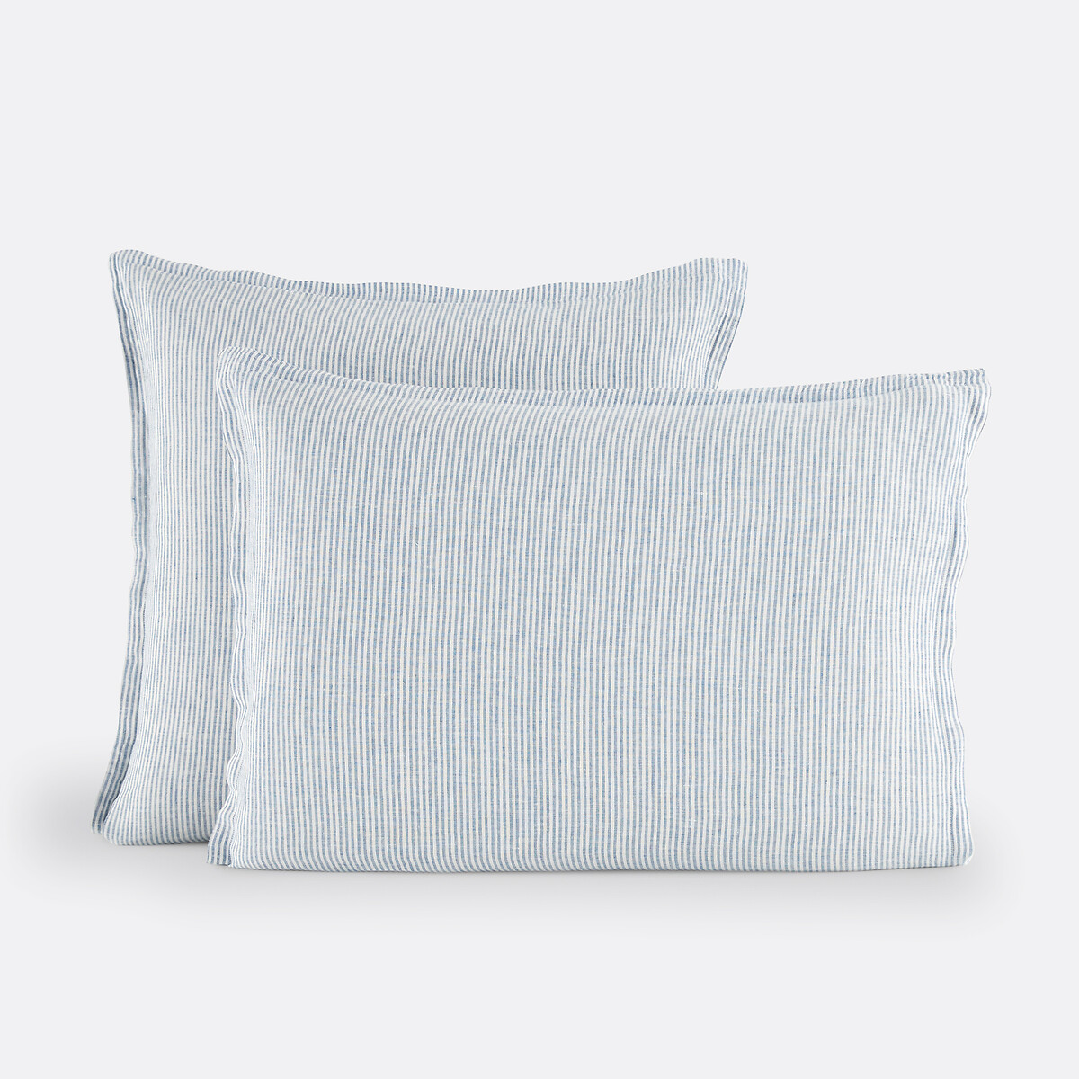 LA REDOUTE INTERIEURS<br>Fronha em Lina lavada, azul Limona