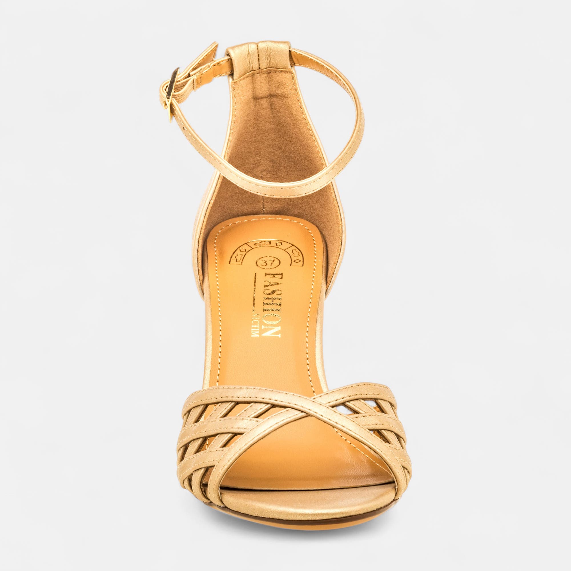 Nu-pieds à talon Femme or