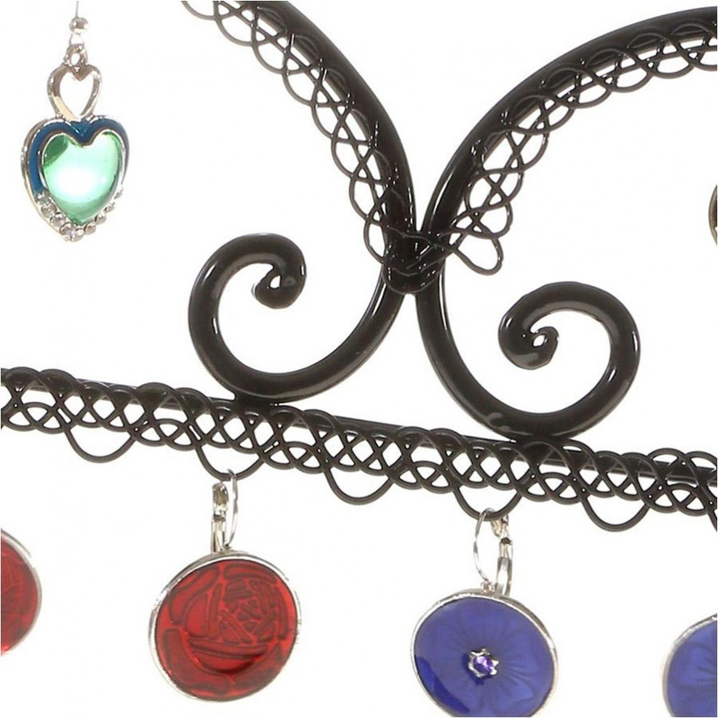 Porte bijoux coeur boucle d'oreille et bagues Noir