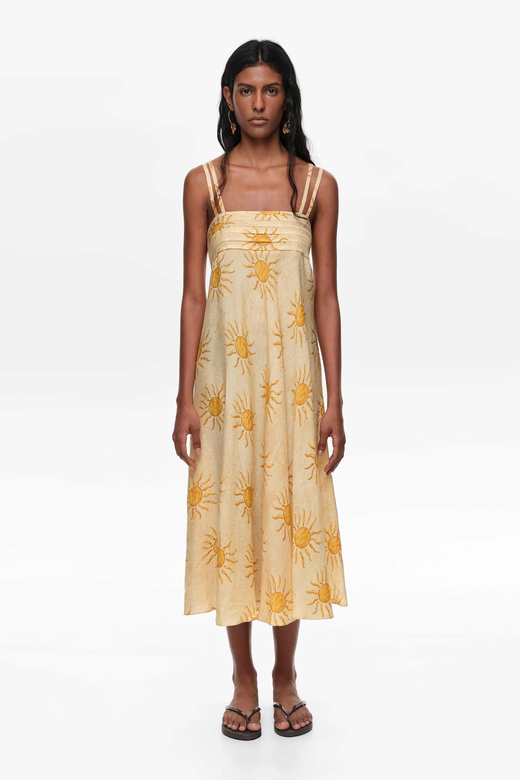 Vestido plissado Bimba by the South em formato A