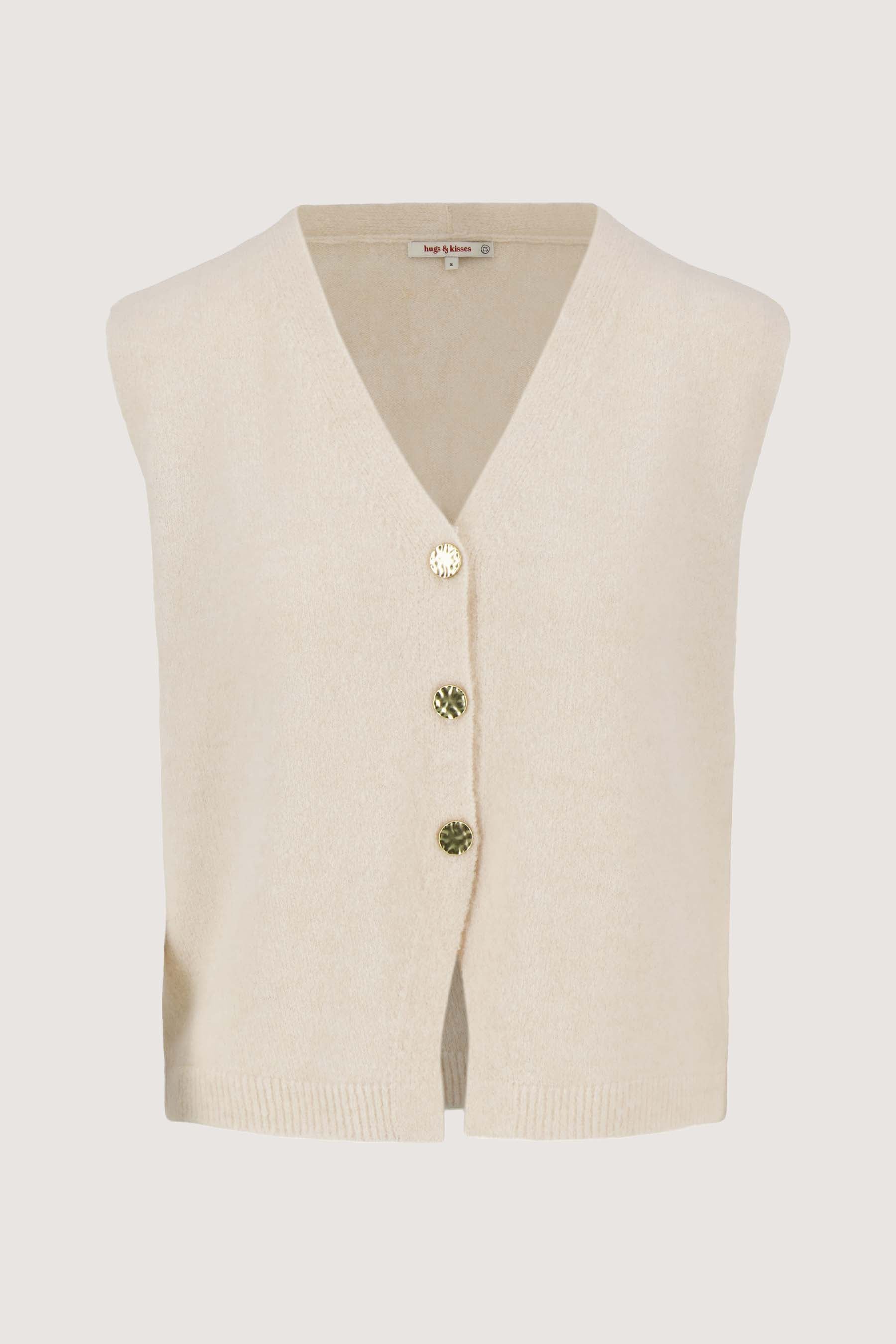 gebreid gilet met leuke knopen
